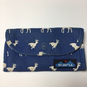 KAVU Big Spender Wallet Trifold Blue Deer